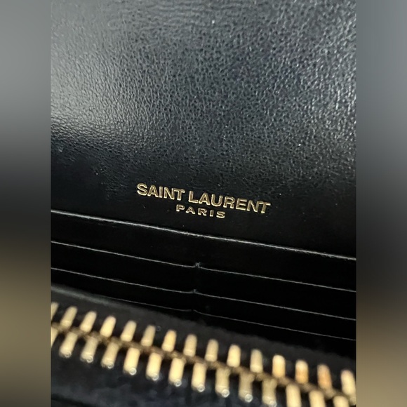 Saint Laurent Kate Croc Embossed Wallet on Chain Handbag - Picture 12 of 13